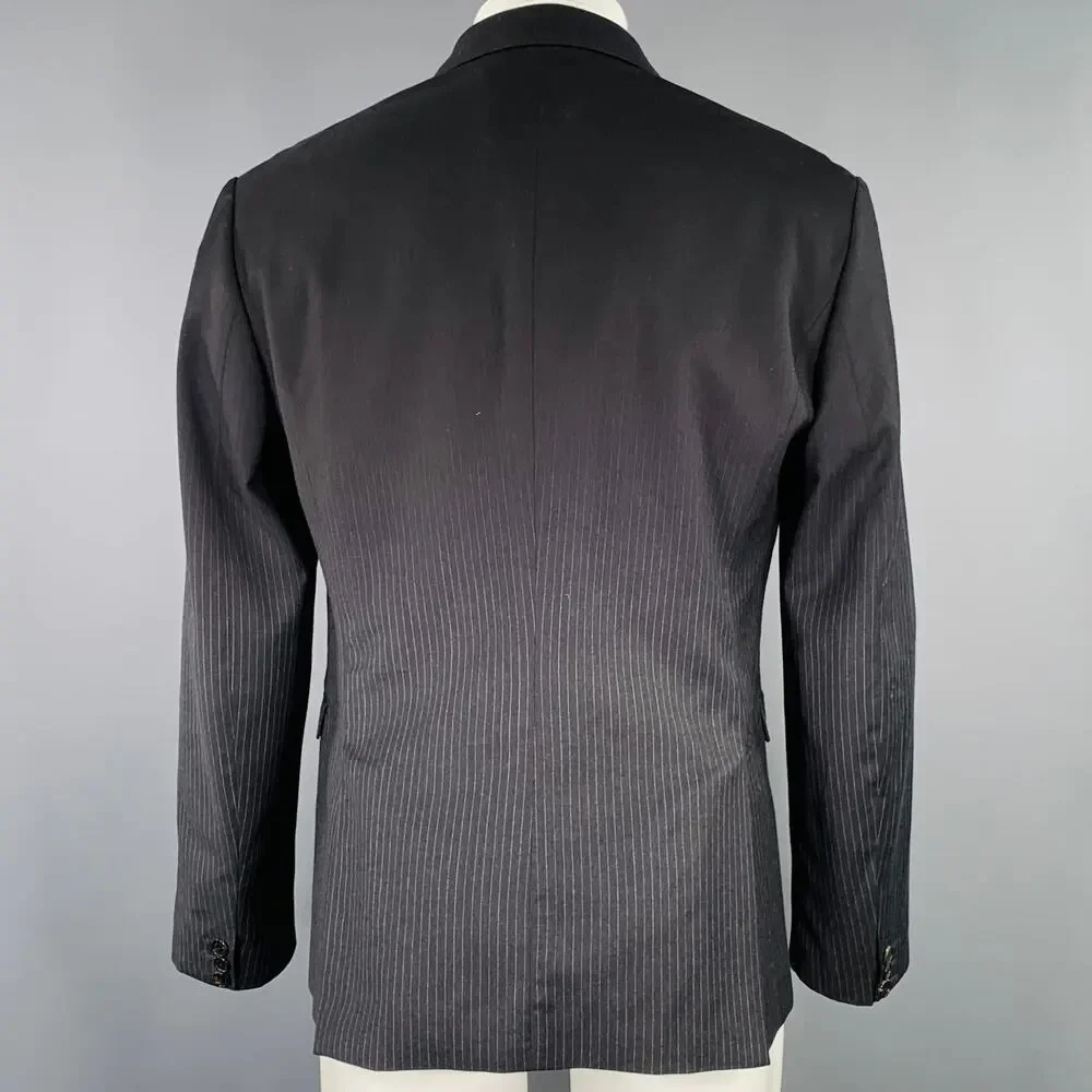 NEIL BARRETT Size 40 Black Grey Pinstripe Wool Ombre Effect Slim Fit Sport Coat